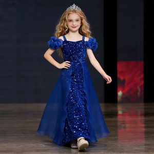 Robe de bal à paillettes pour filles, jupe en tulle vert, décolleté en cœur, robe de princesse pour enfants, robe de mariage longue, tenue de cérémonie - Product Image 3