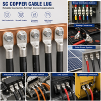 Cosses de câble en cuivre étamé robustes SC35-6 SC35-8 SC35-10 SC35-12 35mm 2AWG Série SC, bornes à sertir M6 M8 M10 M12