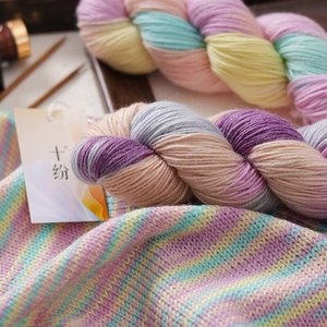 100 grammes de fil de laine teint à la main, segmenté, confortable, respirant, fibre naturelle pour tricot brut, tissage, crochet DIY - Product Image 2