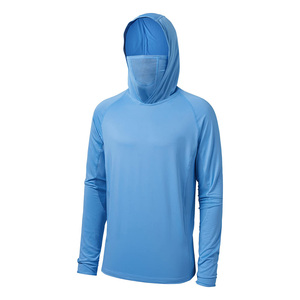 Chemises à capuche de pêche pour garçons multicolores personnalisées, coupe ajustée avec masque respirant, haut de pêche pour hommes UPF 50+, chemise d'extérieur d'automne - Product Image 3