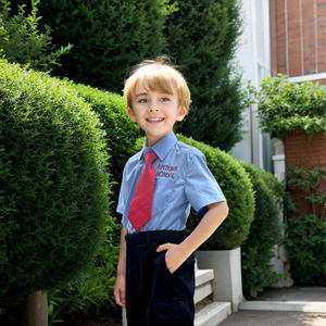 新しい英国の小学校制服モデル子供の制服のための学校制服ライトブルーシャツ - Product Image 6