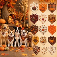 Colliers pour animaux de compagnie mignons et doux, personnalisables, décoratifs pour les fêtes, imprimés feuilles d'érable et citrouilles, pour chats et chiens - Matière polyester, Halloween
