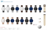 Construisez votre propre montre de sport tendance, 38 mm, acier inoxydable, bracelet en cuir/silicone, design antique, cadran à aiguilles, résistance à l'eau 20 BAR