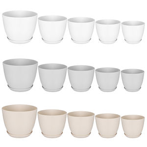 Pots de plantes de serre en plastique en gros d'usine Pots de fleurs ronds durables avec plateau <span class=keywords><strong>pour</strong></span> jardins de fleurs - Product Image 5