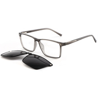 Lunettes de soleil polarisées à clip magnétique pour myopie, montures optiques rectangulaires en TR90 et acétate, faible MOQ
