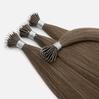 Ekstensi Rambut Remy Micro Link Beads Nano Ring Double Drawn Rusia Asli 12A, Pengiriman Langsung dari Pabrik