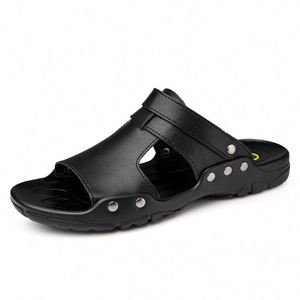 Nouvelles pantoufles d'extérieur en EVA avec doublure en cuir, respirantes, semelle antidérapante, confortables, semelle souple, tongs confortables pour l'été - Product Image 6