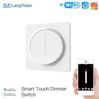 Interruptor Táctil Inteligente WiFi/ZIGBEE LangYeao, Regulador de Intensidad Continua para LED/CFL de 300W, Compatible con Alexa, Google Home, Temporizador y Programación