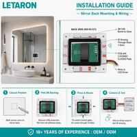 Interruptor con Sensor para Espejo LED, Control por Movimiento de Mano IR, DC12/24V, IP44, Atenuación Continua, Función Antivaho, Memoria de Apagado