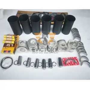 Untuk ISUZU turbo 6HE1TC 6HE1 kit pembangunan kembali mesin piston 4 cincin bantalan paking liner silinder