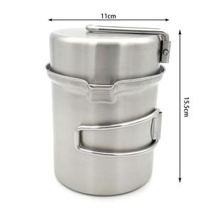 不锈钢野营烹饪炊具套装，带木炉，1-2成人轻便户外野营炊具套装 - Product Image 5