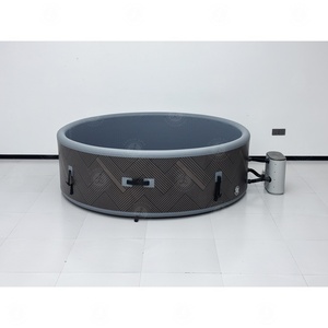 Bain à remous <span class=keywords><strong>gonflable</strong></span> moderne à motif géométrique, isolé toutes saisons, portable, chauffé, <span class=keywords><strong>pour</strong></span> la <span class=keywords><strong>d</strong></span>étente à domicile - Product Image 4