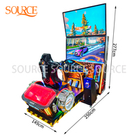 Console de jeu de course à double écran ultra-large de 65 pouces, à monnayeur, simulation dynamique de luxe, en anglais