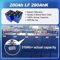 Baterai EV 280AH LiFePO4 LFP 3.2V Sel Isi Ulang untuk Rumah Tenaga Surya RV Camper Penyimpanan 24V 48V Paket Baterai Lithium