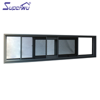 Ventanas correderas de mosquitera de aluminio con rotura de puente térmico personalizadas estándar aprobadas por los estadounidenses con panel fijo