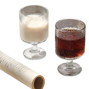 Tasses de petit déjeuner en verre Soda Lime classique en relief de tournesol pour un usage domestique tasse de boisson de qualité supérieure pour jus de café de bière - Product Image 5