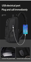 Zaino per Laptop da Viaggio 14 Pollici con Ricarica USB, Schienale Traspirante a Nido d'Ape, Cinghia per Trolley, Idrorepellente e Antiurto