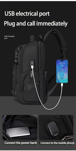 <span class=keywords><strong>Sac</strong></span> <span class=keywords><strong>à</strong></span> <span class=keywords><strong>dos</strong></span> de voyage antichoc pour ordinateur portable 14 pouces, avec chargement USB, dossier respirant en nid d'abeille, sangle de chariot et résistant <span class=keywords><strong>à</strong></span> l'eau - Product Image 2