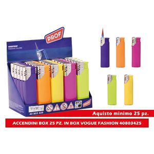 Vogue Fashion 40803425 Caja de 25 Encendedores Accendini, Producto Elegante y Popular - Product Image 1