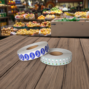 Etiquetas Adhesivas Personalizadas con Logotipo Impreso, Etiquetas de Grado Alimenticio con Forma de Fruta o Verdura Fresca - Product Image 1