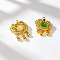 Pendentifs breloques vintage dorés ajourés en forme de serrure de sécurité, clochettes ethniques pour la fabrication de colliers faits main, vente en gros