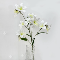 Vente flash : Fleurs de lys artificielles en soie, 7 têtes, 76 cm, rose, fleurs réalistes et colorées pour la décoration de la maison et des mariages
