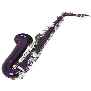 SLADEアルトサックスEbキー真鍮ボディカービングホワイトシェルキーパープルシルバースプリングケース付きOEM - Product Image 3