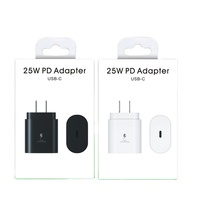 Chargeur rapide USB PD 25W QC3.0/PD3.0 avec port Type-C pour Samsung, adaptateur mural de voyage 25W, prise EU/US/UK, ignifuge, pour ordinateur portable SCP