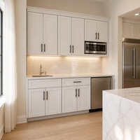 Gabinetes de Cocina Modulares Modernos de Lujo con Correderas de Cajones de Madera, Bisagras y Accesorios Ecológicos para Salpicaderos, Ideales para Villas