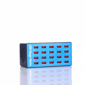 แท่นชาร์จ USB 20 พอร์ต 100W สำหรับตั้งโต๊ะ รองรับ QC2.0 5V/2.4A กระแสไฟ <span class=keywords><strong>2A</strong></span> สำหรับชาร์จหูฟัง วัสดุ ABS - Product Image 1