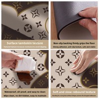 Tapis de sol rond minimaliste moderne en cuir PU antidérapant pour chaise de bureau, chaise d'ordinateur, roulettes pivotantes, lavable à l'eau