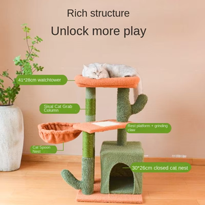Moderno Tiragraffi per Gatti da Interno Multifunzionale Giocattolo in Peluche Resistente all'Usura Palo da Arrampicata in Sisal a Forma di Cactus per Gatti - Product Image 2