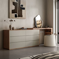 Modèle d'échantillon Meubles de chambre à coucher Table de maquillage Ensemble Commode en bois Table avec chaise Commode moderne Table de courtoisie