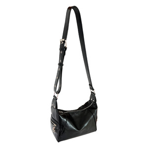 Bolso de hombro estilo punk para motocicleta, negro y blanco, con cierre de cremallera, antirrobo, bolso cruzado de moda para mujer, uso diario - Product Image 5