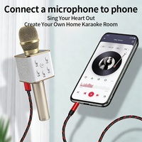 Câble audio stéréo pour voiture tressé en nylon plaqué or 3,5 mm mâle 4 pôles, vente directe usine, pour carte son, streaming en direct et enregistrement