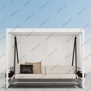 Hamaca de aluminio para exteriores, tumbona, cama de día, tumbona con dosel, tumbona con cortinas, muebles de jardín - Product Image 4