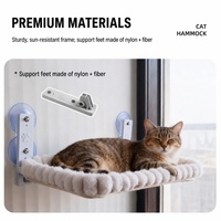 Hamac pour chat à fixer sur fenêtre avec ventouses puissantes pour se prélasser au soleil, maille respirante, cadre en acier pliable, toutes saisons