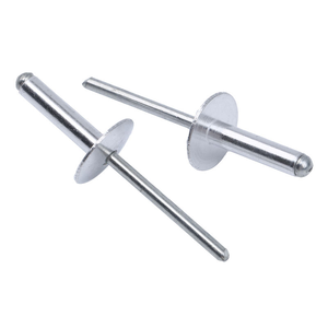 Rivets aveugles à extrémité ouverte en aluminium et fer, à grande bride, taille personnalisable, norme DIN, fer zingué - Product Image 1
