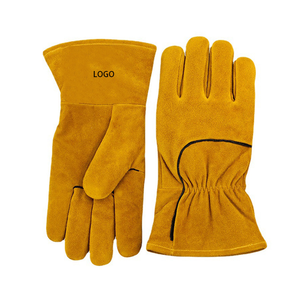 <strong>Yellow</strong> Cowhide <strong>Fleece</strong> Liner Winter Warm Windproof Welder Welding <strong>Glove</strong>