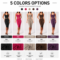 Ensemble de sport deux pièces pour femme GH de haute qualité, col en V, séchage rapide, coupe ajustée, léger, pour la course, le fitness et le yoga