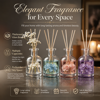 Lot en gros de diffuseurs d'arômes en verre dépoli mat, forme cylindrique carrée, acceptant la personnalisation des couleurs Pantone pour la décoration parfumée de la maison