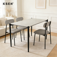 Ensemble de table et chaises de restaurant en gros, mobilier de jardin moderne, table et chaises de salle à manger en métal pour hôtel TC0249