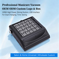 Collecteur de poussière d'ongles haute puissance 100W, recharge USB, repose-main, forte aspiration, logo personnalisé pour les distributeurs