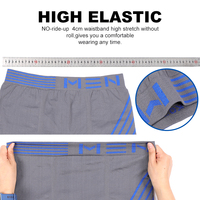 Boxers pour hommes à rayures imprimées, avec lettres, taille élastique large, doux, sans coutures, extensibles, sous-vêtements masculins, couleurs assorties, en gros