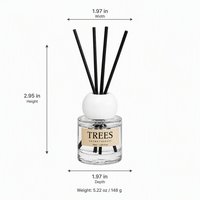 Diffuseur de parfum d'ambiance sans flamme, artisanal, de luxe, en verre de 50 ml, parfumé aux fruits, à base d'huiles essentielles, sans parabènes, pour l'intérieur