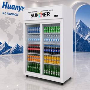 Réfrigérateur vertical <span class=keywords><strong>noir</strong></span> pour boissons, vitrine réfrigérée avec porte coulissante en verre, congélateur pour boissons froides pour supermarché - Product Image 6