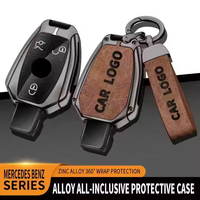 Étui de protection en alliage de zinc et cuir pour clé de voiture Mercedes Benz Classe B C S AMG GLA CLA GLC W176 W221 W204 W205, compatible Camry