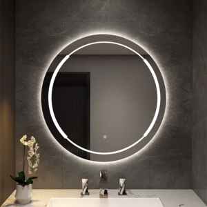 Miroir de salle de bain intelligent LED circulaire Bluetooth anti-buée personnalisé pour salon, hôtel, appartement - Product Image 4