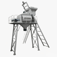 Bétonnière à double arbre à rotation forcée JS1000 |   Centrale de Béton Prête à l'Emploi Industrielle de 1000L, Machine de Malaxage