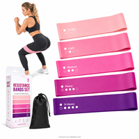 Juego de 5 Bandas de Resistencia para Glúteos, Bandas de Ejercicio de Látex, para Fitness, Yoga, Gimnasio, Entrenamiento de Glúteos, Fabricante OEM Personalizado